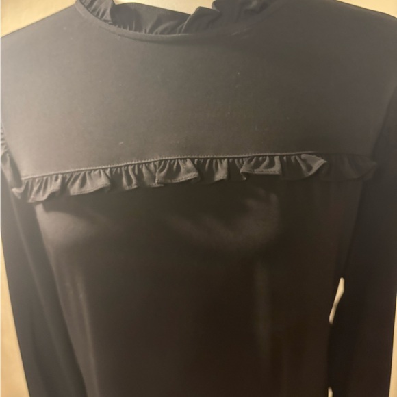 Karl Lagerfield, long-sleeved ruffled blouse,  Medium - Picture 2 of 6